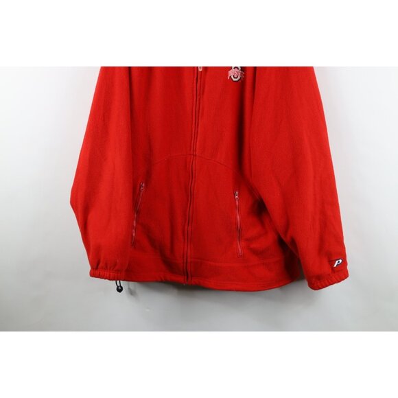 Vintage 90s Y2K Mens 2XL Distressed Brutus Ohio State University Fleece Jacket - Picture 3 of 16